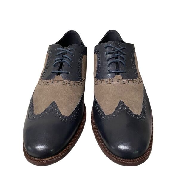 Cole Haan Williams Wingtip Oxford Men's 13 Blueberry Leather Suede Magnet - Picture 2 of 9